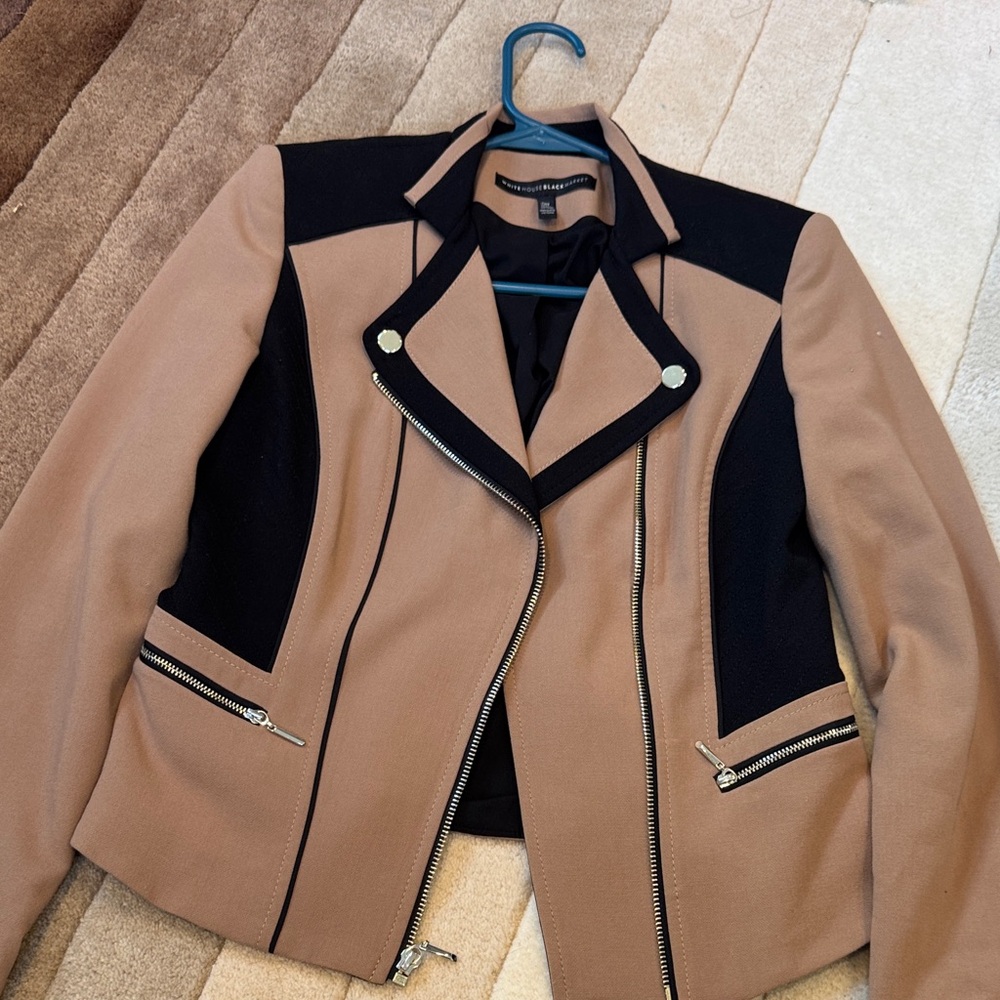 White House Black Market Tan and Black Blazer